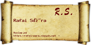 Rafai Sára névjegykártya