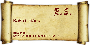 Rafai Sára névjegykártya